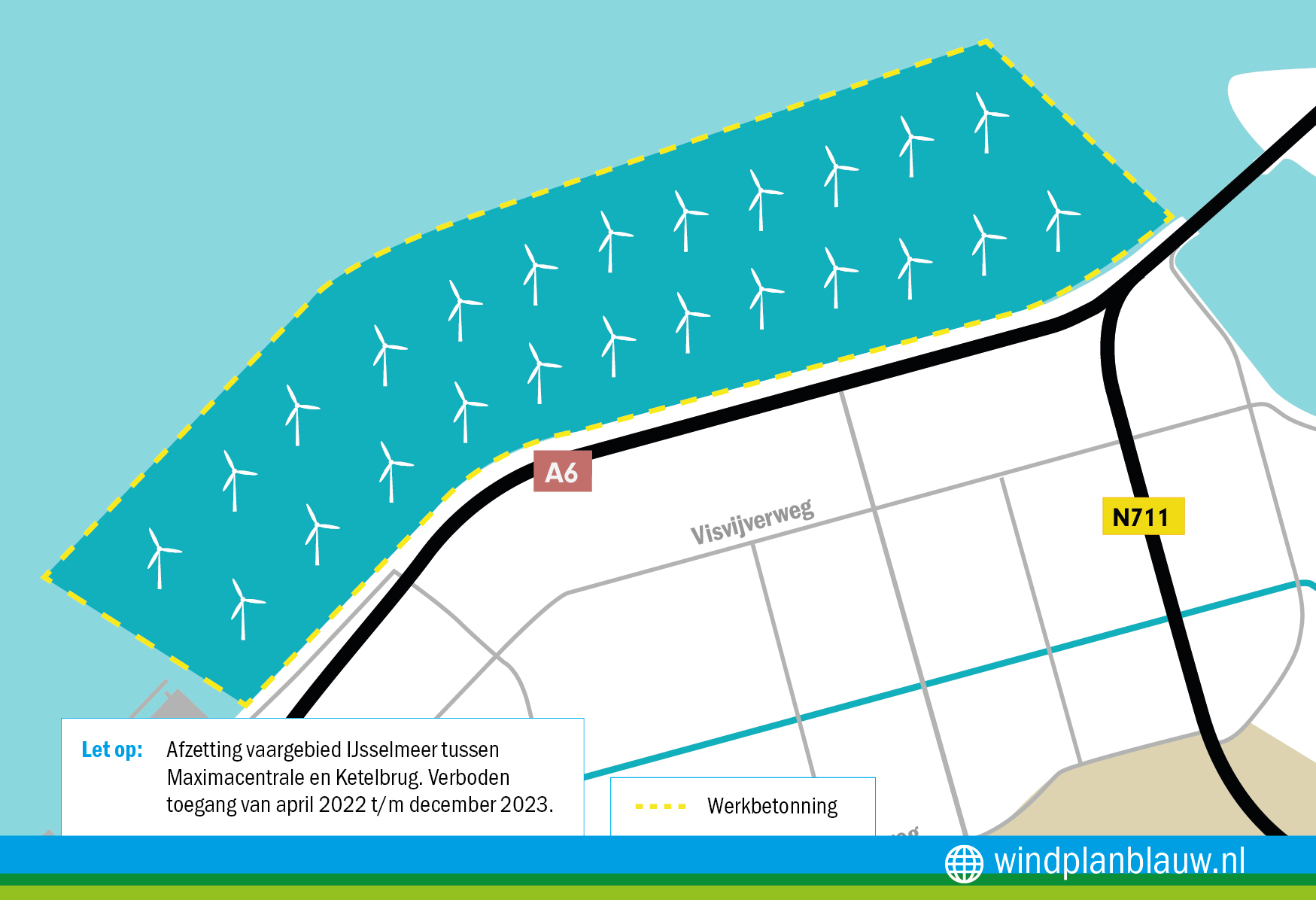 Betonwerkzaamheden fundaties windmolens IJsselmeer